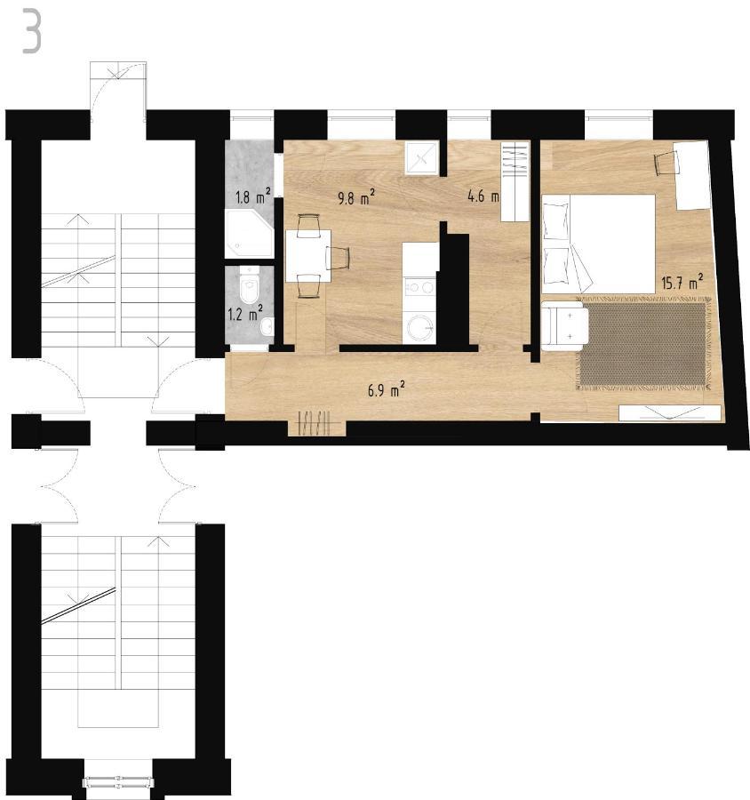 里加Stories Writer'S Ap 40Sqm Renovated Free Parking公寓 外观 照片